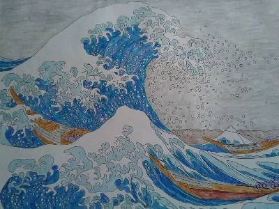 Hokusai - Marele val de la Kanagawa